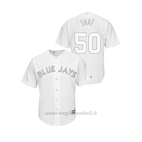 Maglia Baseball Uomo T Oronto Blue Jays Justin Shafer 2019 Players Weekend Replica Bianco